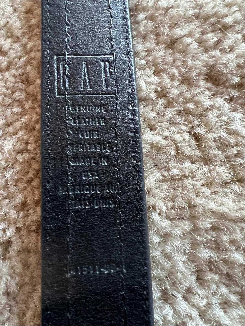 GAP Beaded multi color, western,Black Genuine Leather Belt with Embossed Logo